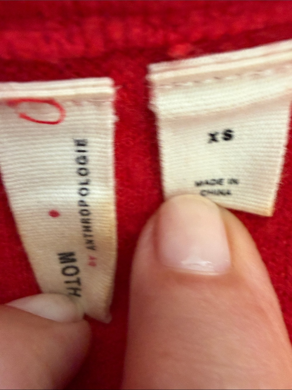 Anthropologie Red Cropped Wool Coat - Picture 3 of 3